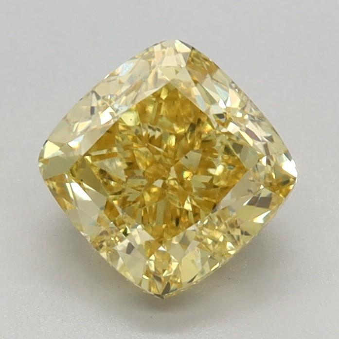 1.01 Ct. Fancy Vivid Yellow Cushion Lab Grown Diamond