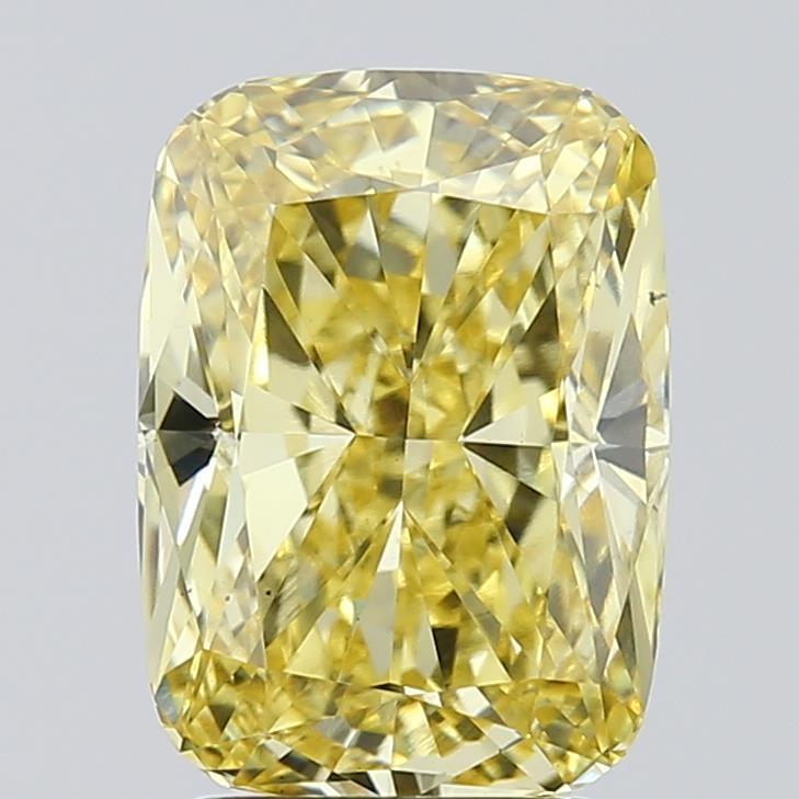3.00 Ct. Fancy Intense Yellow Cushion Lab Grown Diamond