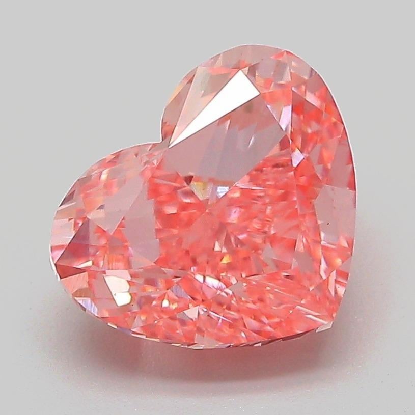 3.01 Ct. Fancy Vivid Pink Heart Lab Grown Diamond