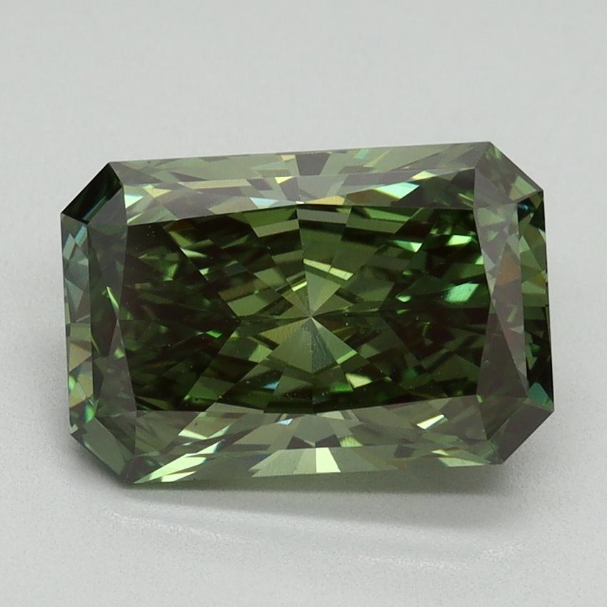 2.84 Ct. Fancy Vivid Green Radiant Lab Grown Diamond