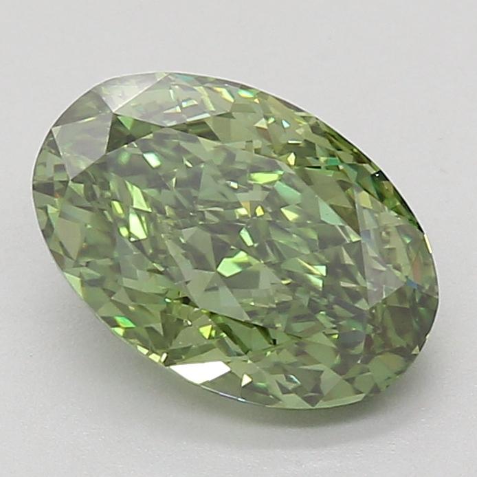 3.02 Ct. Fancy Vivid Green Oval Lab Grown Diamond