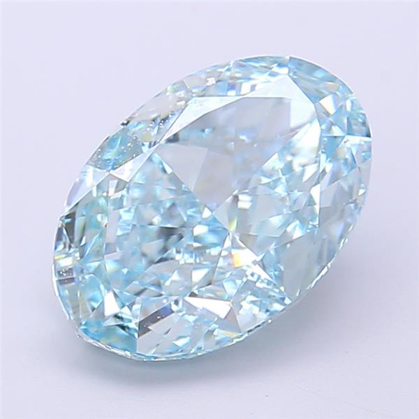 3.10 Ct. Fancy Vivid  Blue Oval Lab Grown Diamond