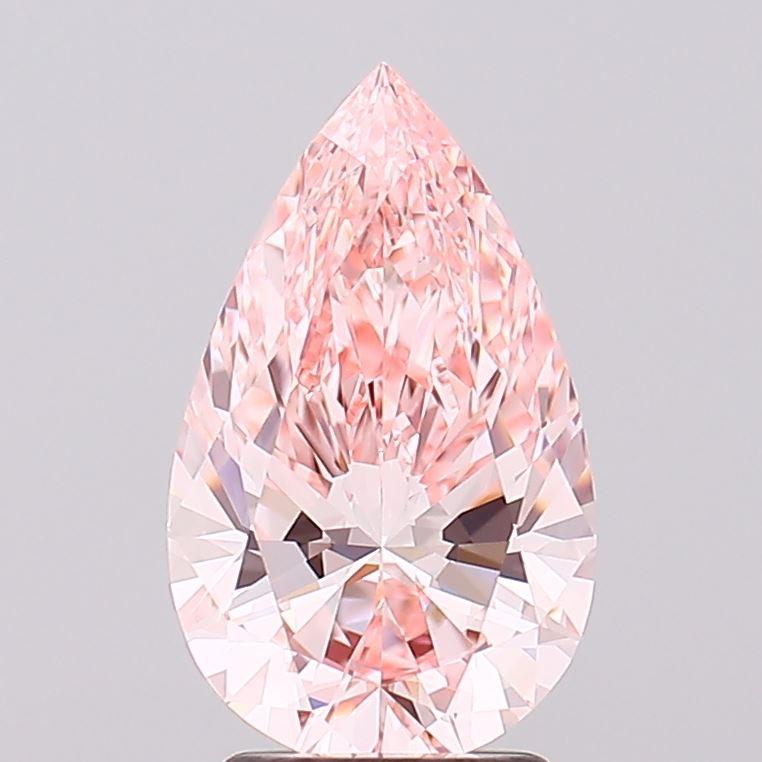 2.51 Ct. Fancy Vivid  Pink Pear Lab Grown Diamond