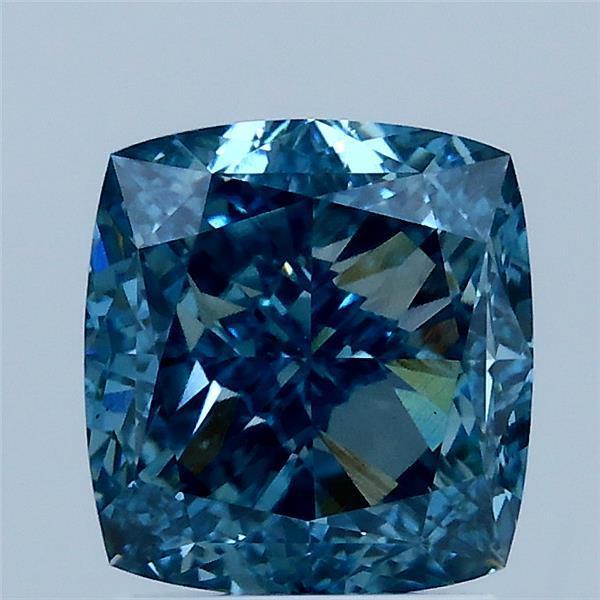 2.55 Ct. Fancy Vivid Blue Cushion Lab Grown Diamond