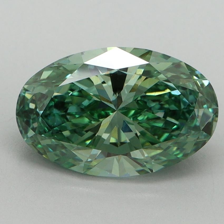 2.10 Ct. Fancy Vivid Pacific Green Oval Lab Grown Diamond