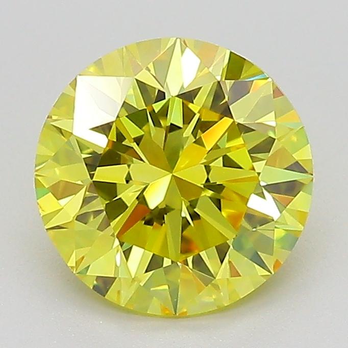 1.79 Ct. Fancy Vivid  Yellow Round Lab Grown Diamond