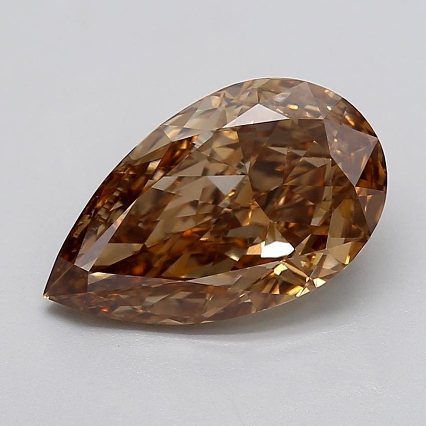 4.16 Ct. Light  Brown Pear Lab Grown Diamond