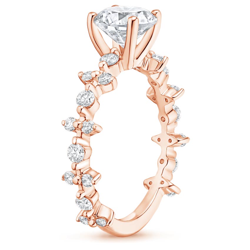 14K Rose Gold Reflection Diamond Ring, large side view