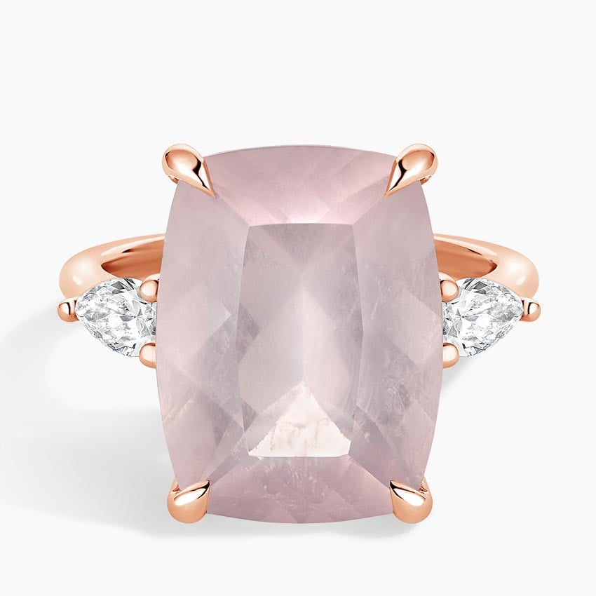 Eleagant Pink Emerald & Side Heart Cut Diamond Ring, 14k Rose Gold Gemstone Ring, Cocktail Party on sale Wear Ring For Women, Handmade Fine Jewelry