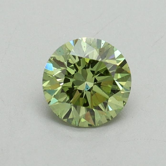 0.54 Ct. Fancy Vivid Green Round Lab Grown Diamond