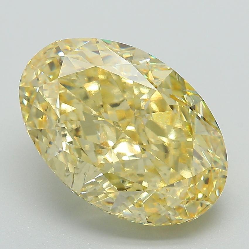 6.40 Ct. Fancy Vivid Yellow Oval Lab Grown Diamond