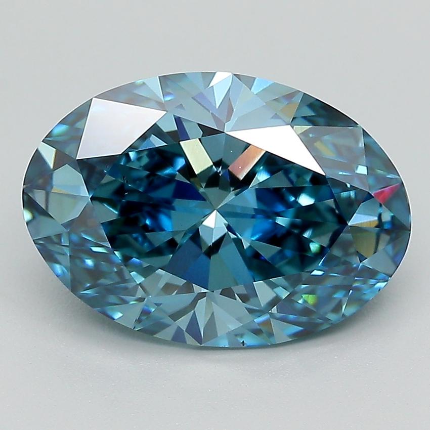 4.10 Ct. Fancy Vivid Blue Oval Lab Grown Diamond