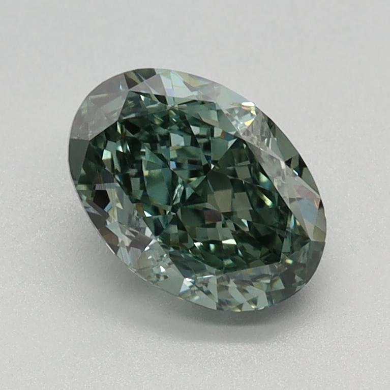 1.01 Ct. Fancy Vivid Green Oval Lab Grown Diamond