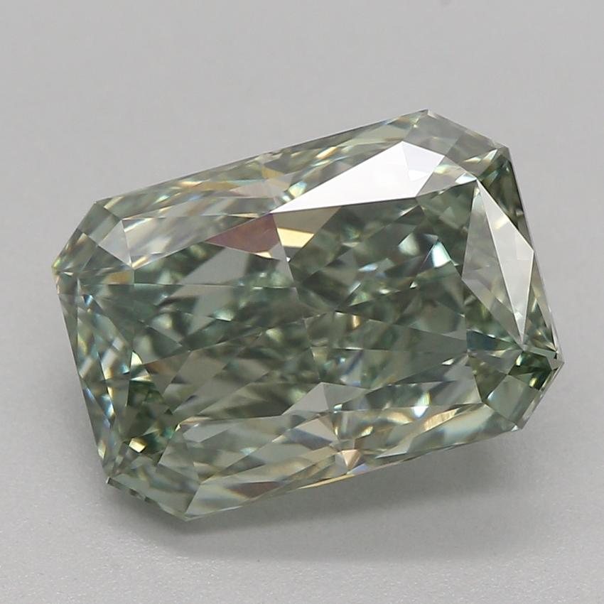 2.51 Ct. Fancy Vivid Green Radiant Lab Grown Diamond