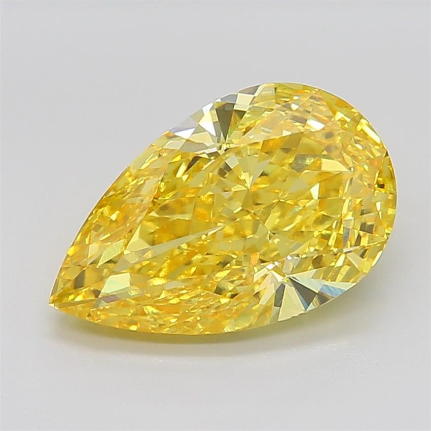 8.05 Ct. Fancy Vivid Yellow Pear Lab Grown Diamond