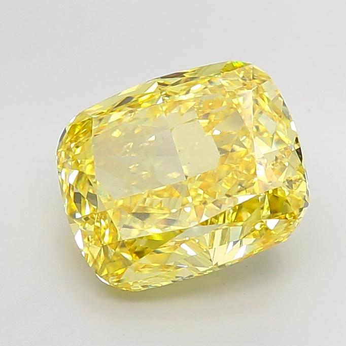 10.07 Ct. Fancy Vivid None Yellow Cushion Lab Grown Diamond
