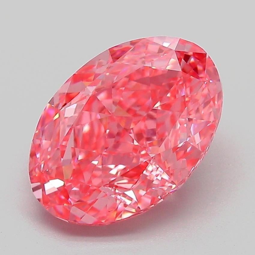 3.09 Ct. Fancy Vivid Pink Oval Lab Grown Diamond