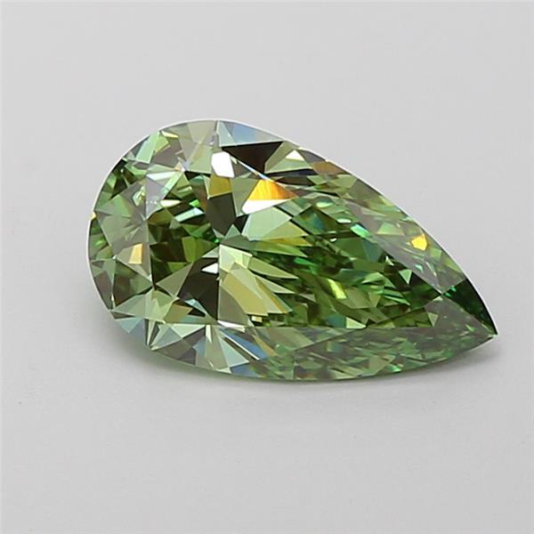 1.48 Ct. Fancy Vivid Green Pear Lab Grown Diamond