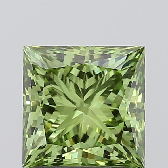 1.46 Ct. Fancy Vivid  Green Princess Lab Grown Diamond