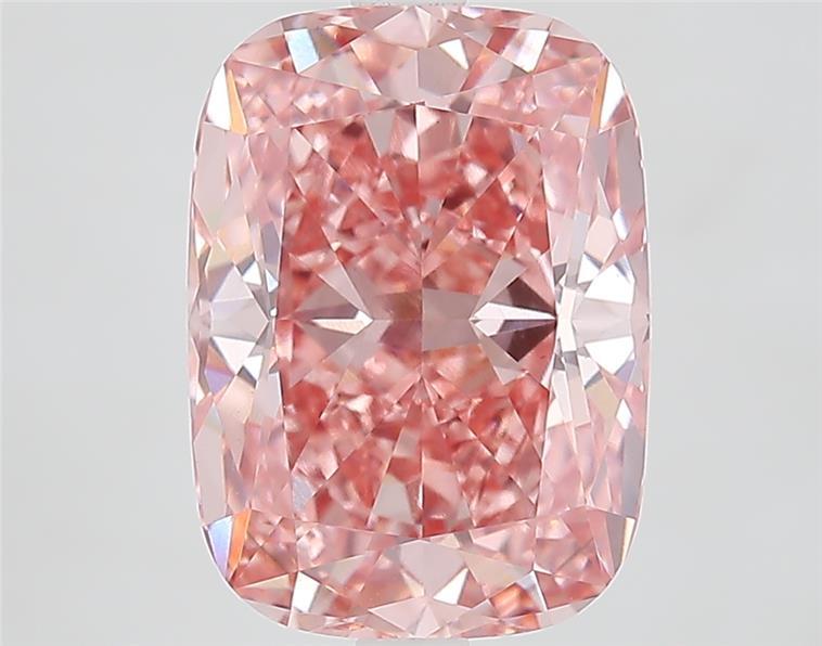 4.77 Ct. Fancy Vivid  Pink Cushion Lab Grown Diamond