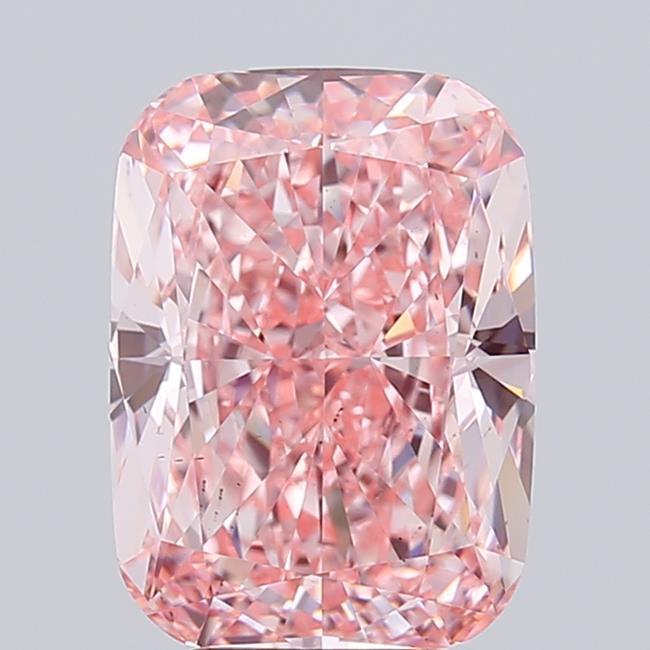 6.03 Ct. Fancy Vivid  Pink Cushion Lab Grown Diamond