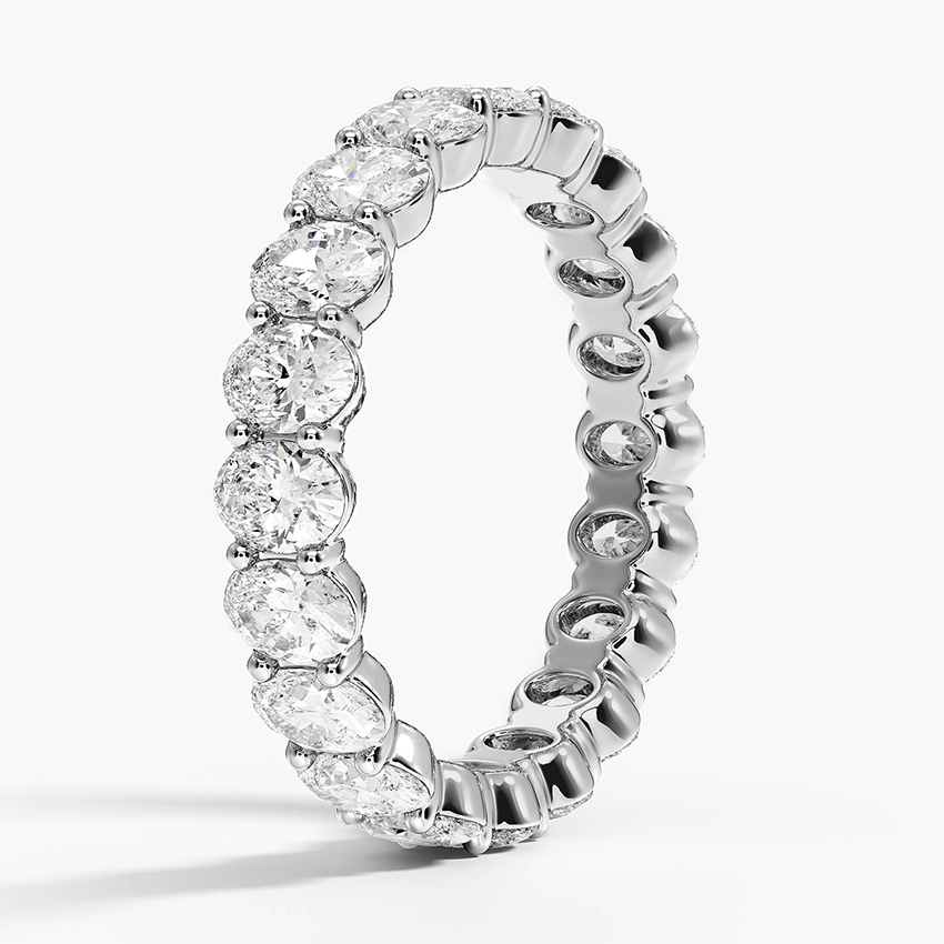 18K White Gold Oval Eternity Lab Diamond Ring (3 ct. tw.)