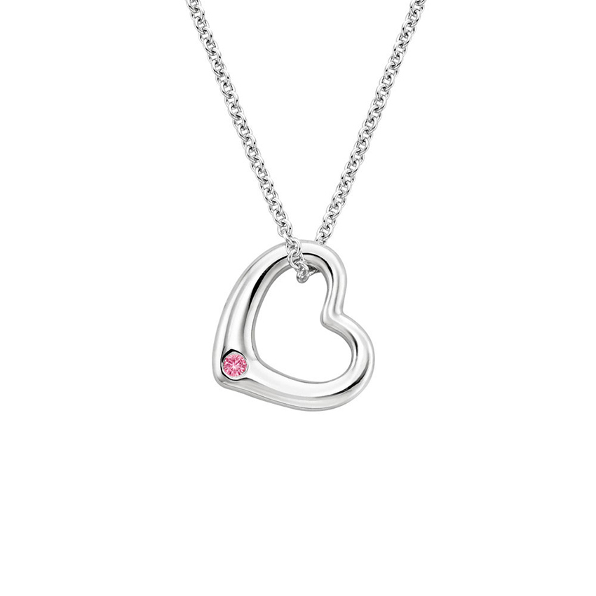 Heart Pink Sapphire Necklace 