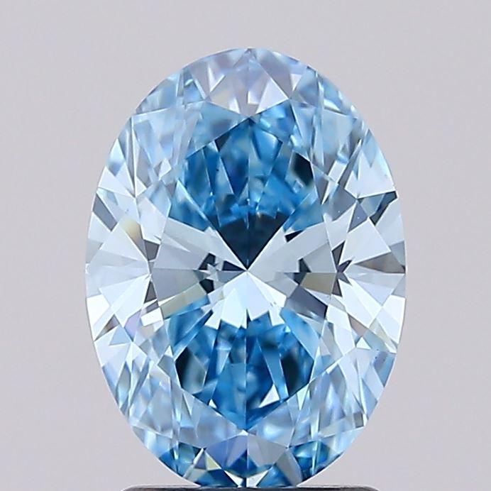 2.03 Ct. Fancy Vivid Blue Oval Lab Grown Diamond