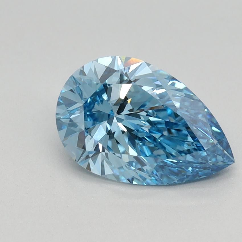1.23 Ct. Fancy Vivid Blue Pear Lab Grown Diamond