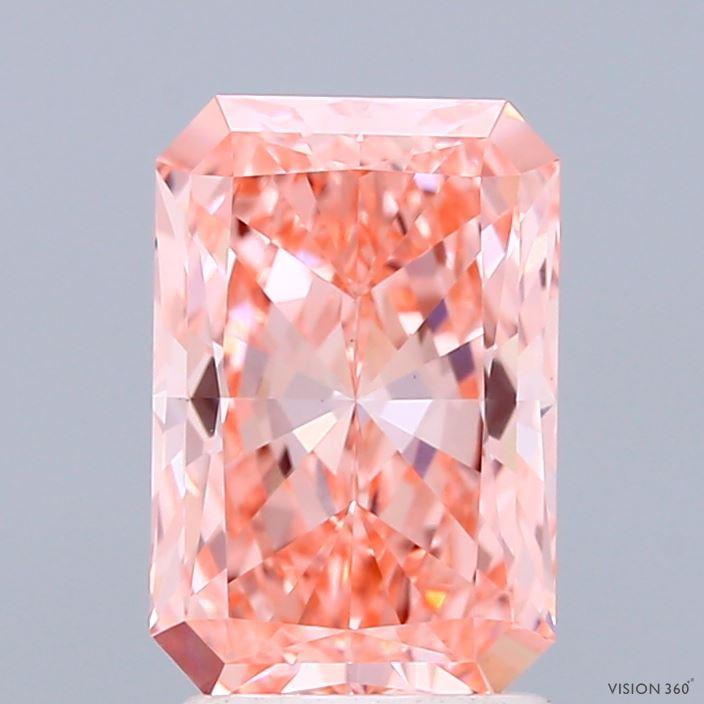 2.07 Ct. Fancy Vivid Pink Radiant Lab Grown Diamond