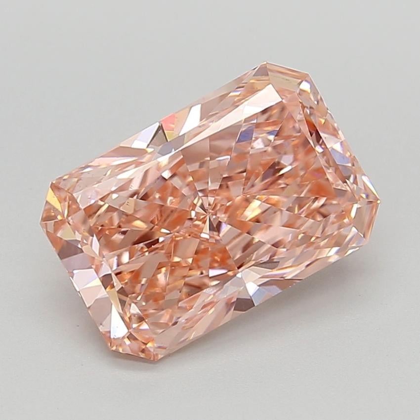 4.59 Ct. Fancy Vivid  Pink Radiant Lab Grown Diamond
