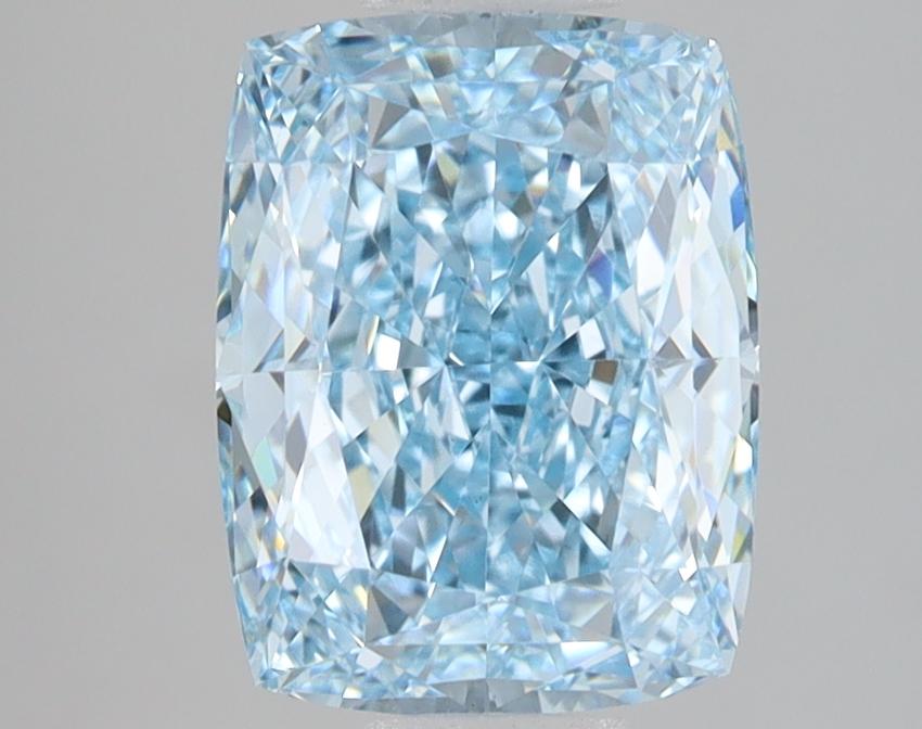 3.07 Ct. Fancy Vivid Blue Cushion Lab Grown Diamond