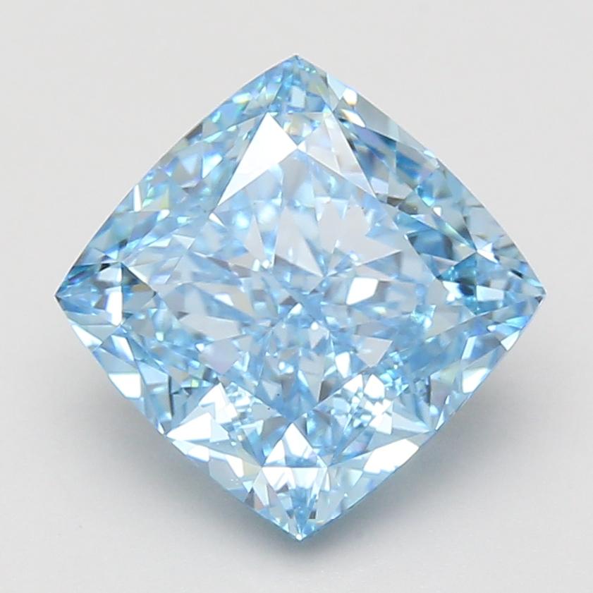 5.07 Ct. Fancy Vivid Blue Cushion Lab Grown Diamond