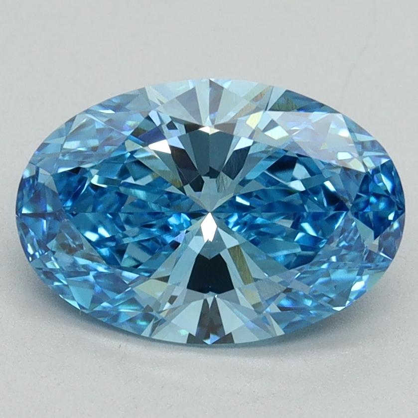 2.01 Ct. Fancy Vivid Blue Oval Lab Grown Diamond