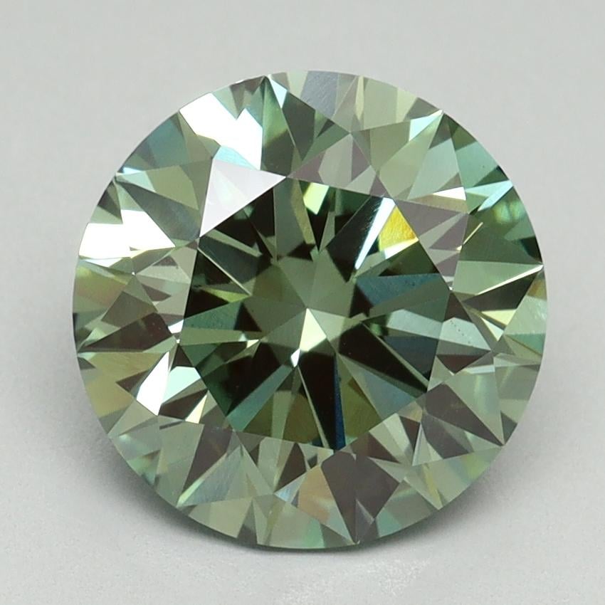 3.01 Ct. Fancy Vivid Green Round Lab Grown Diamond