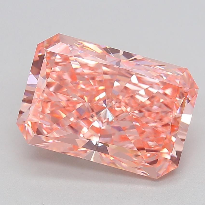 5.04 Ct. Fancy Vivid  Pink Radiant Lab Grown Diamond