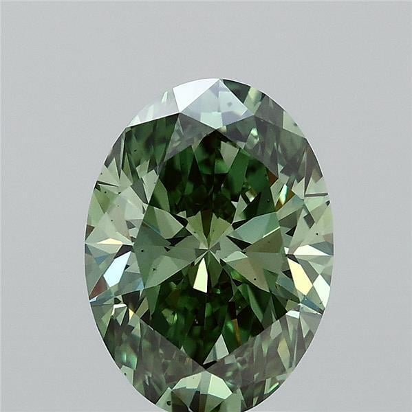 2.06 Ct. Fancy Vivid  Green Oval Lab Grown Diamond