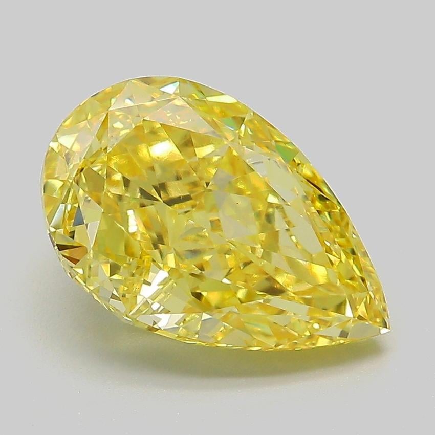 4.10 Ct. Fancy Vivid Yellow Pear Lab Grown Diamond