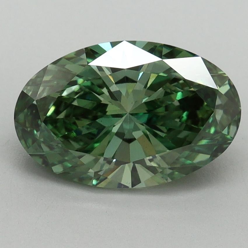 2.01 Ct. Fancy Vivid Pacific Green Oval Lab Grown Diamond