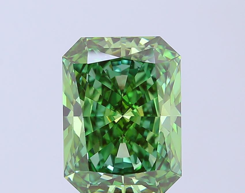 5.09 Ct. Fancy Vivid  Green Radiant Lab Grown Diamond