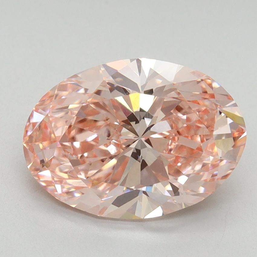 3.09 Ct. Fancy Vivid Pink Oval Lab Grown Diamond