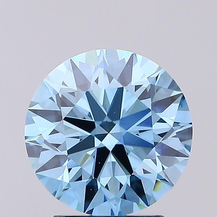 2.54 Ct. Fancy Vivid Blue Round Lab Grown Diamond