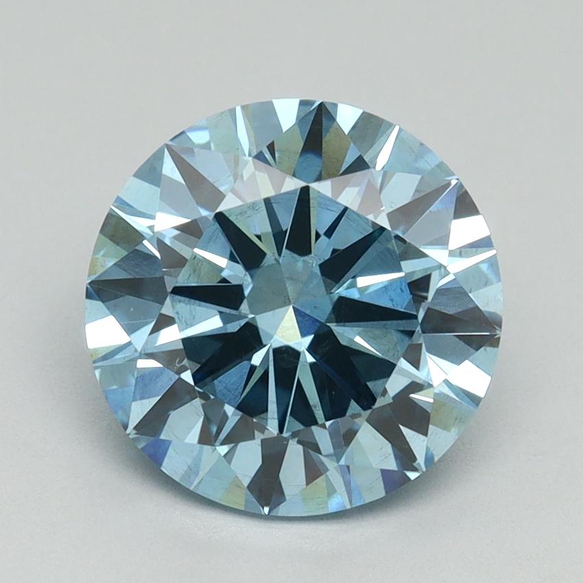 3.00 Ct. Fancy Vivid Blue Round Lab Grown Diamond
