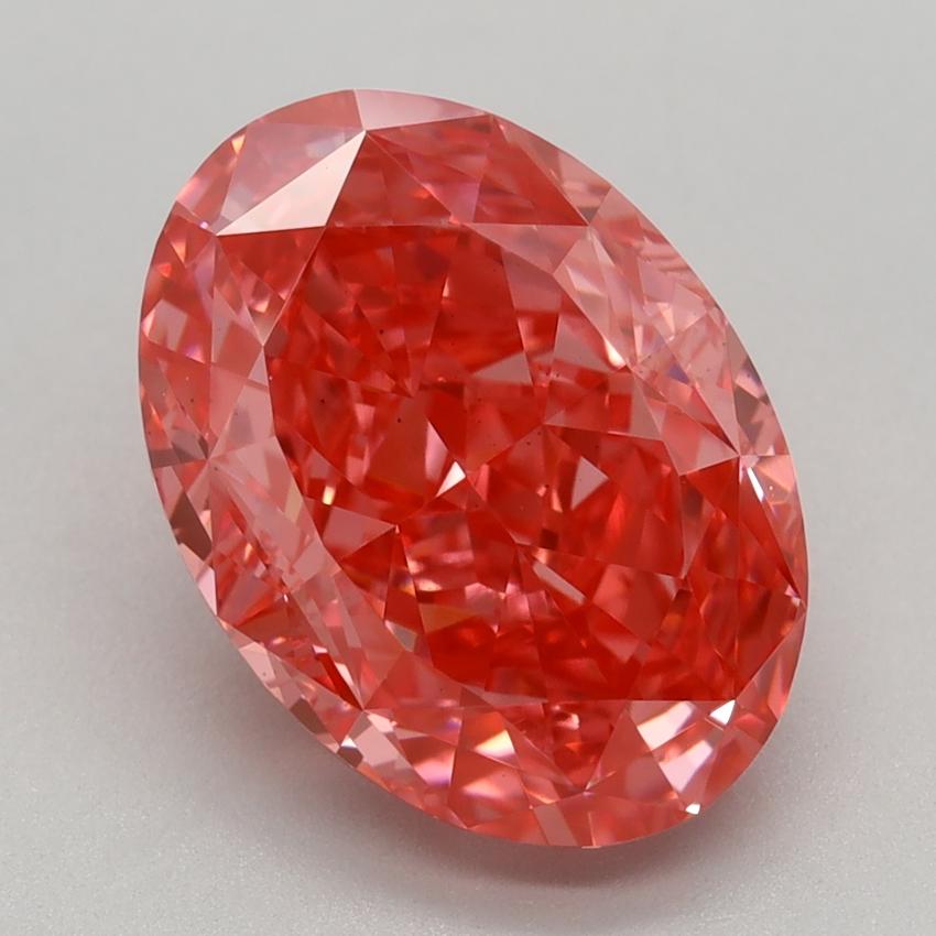 3.08 Ct. Fancy Vivid Pink Oval Lab Grown Diamond
