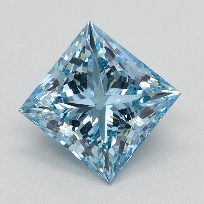 1.15 Ct. Fancy Vivid Blue Princess Lab Grown Diamond