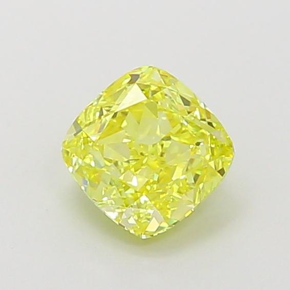 1.01 Ct. Fancy Vivid Yellow Cushion Lab Grown Diamond