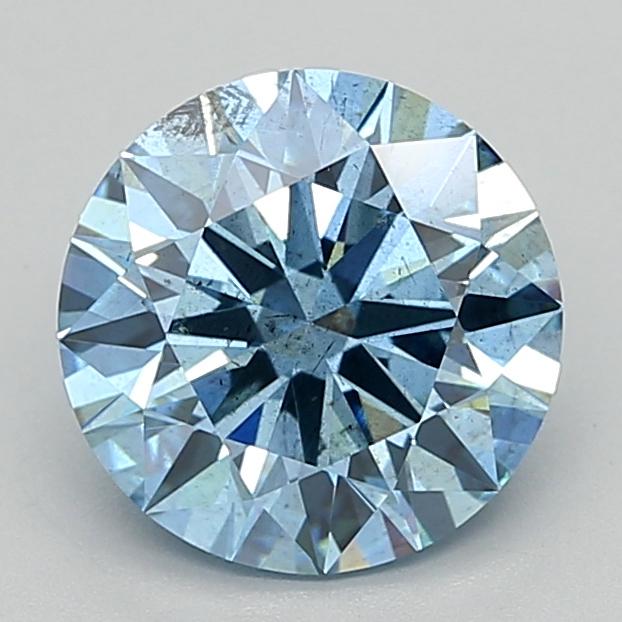 3.09 Ct. Fancy Vivid  Blue Round Lab Grown Diamond