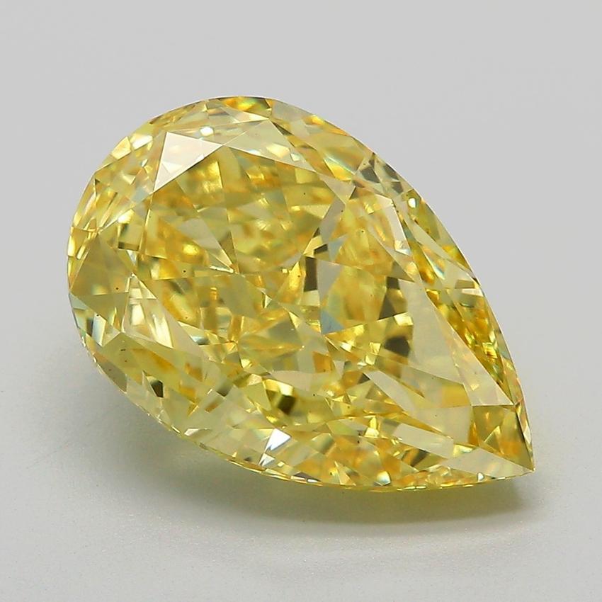 6.01 Ct. Fancy Vivid Yellow Pear Lab Grown Diamond