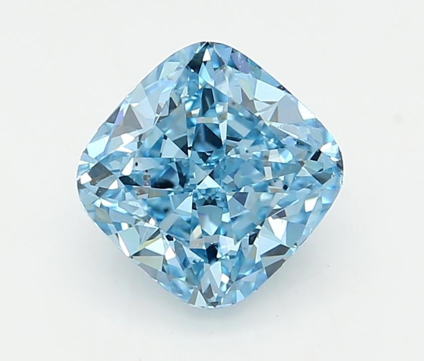 2.21 Ct. Fancy Vivid  Blue Cushion Lab Grown Diamond