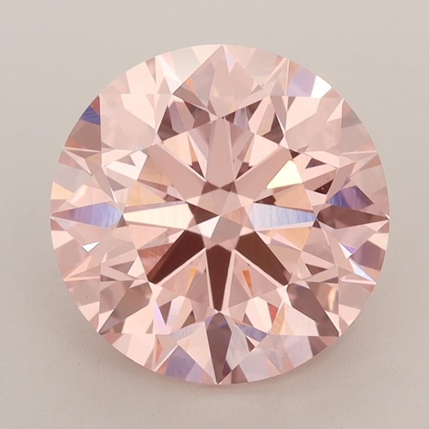 3.17 Ct. Fancy Vivid  Pink Round Lab Grown Diamond